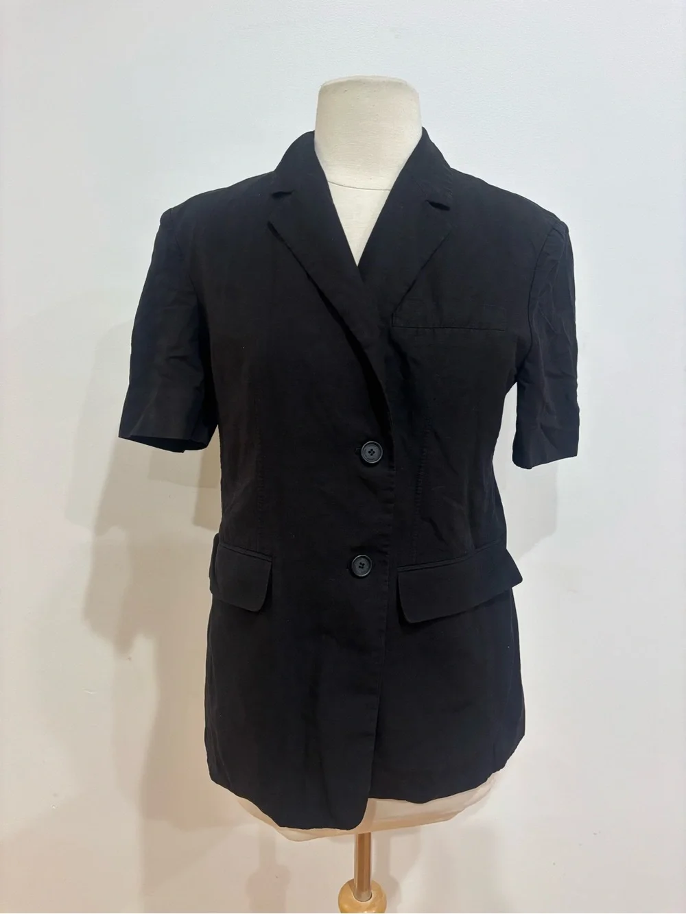 DUNST Half Sleeve Belted Linen Jacket, Size S